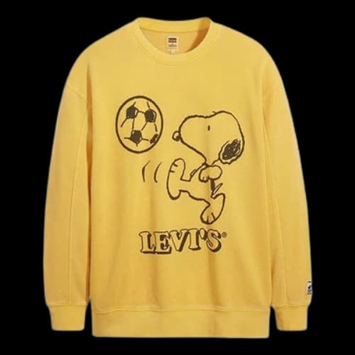 Levi's x Peanuts Printing Round-neck Swea Yellow (Women's)