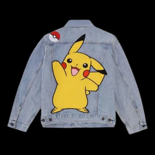 Levis x Pokmon Crossover Pikachu Embroidered Cartoon Denim Jacket Cartoon Denim