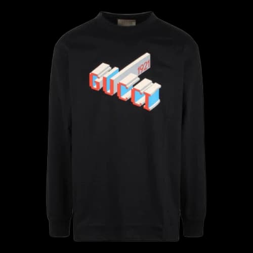 Gucci Cotton Jersey Long Sleeve T-shirt 'Black'