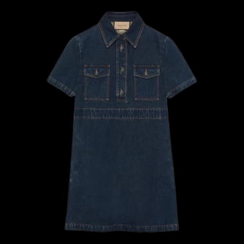 Gucci Organic Denim Dress 'Dark Blue' (Women's)