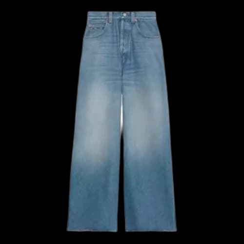 Gucci Denim Pants With Slim Horsebit 'Blue' (Women's)