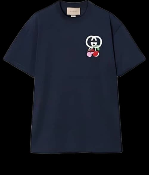 Gucci Cotton Jersey T-Shirt With Patch 'Navy' (Women's)