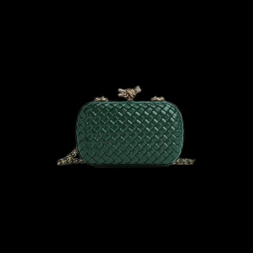 Bottega Veneta Knot Crossbody Clutch 'Emerald Green/Brass'