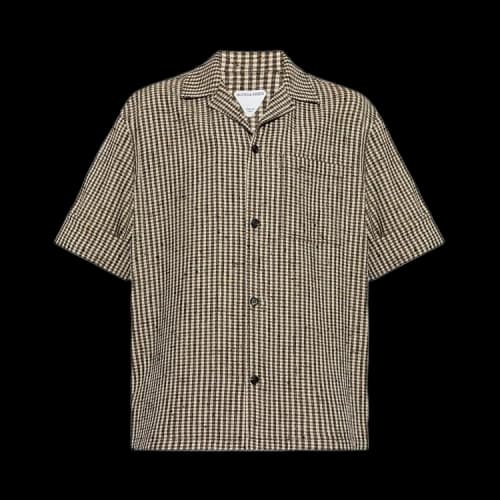 Bottega Veneta Viscose Checked Shirt 'Talc/Brown/Black'