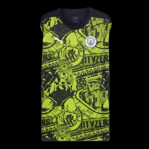 PUMA Manchester City Pre-Match Jersey 'Yellow Blue'