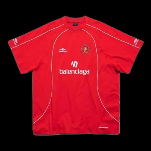 Balenciaga Soccer T-shirt Oversized 'Red White'