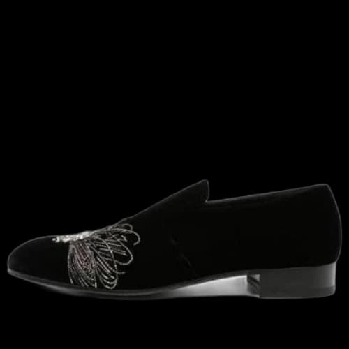 Alexander McQueen Dragonfly Embellished Slip-on Loafers 'Black'