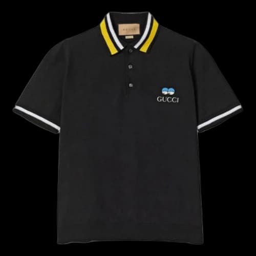 Gucci Embroidery Wool Polo Shirt 'Black'