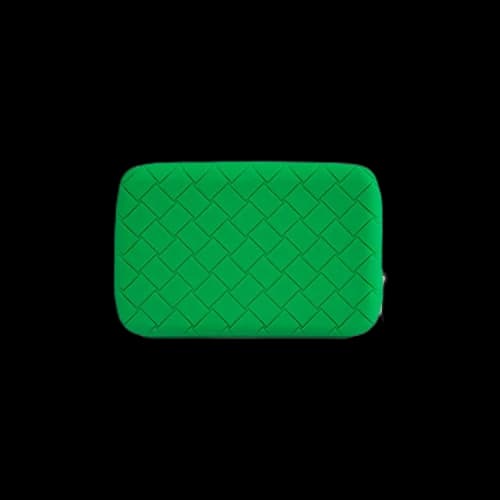 Bottega Veneta Tech Rubber Clutch 'Parakeet/Silver'