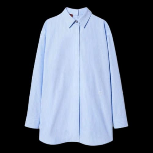 Gucci Striped Heavy Cotton Poplin Shirt 'Light Blue' (Women's)
