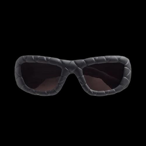 Bottega Veneta Intrecciato Rectangular Sunglasses 'Black/Grey'