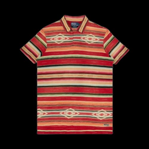 Polo Ralph Lauren Short-Sleeve Striped Knit Polo Shirt 'Red'
