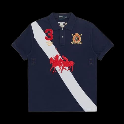 Vintage Polo Ralph Lauren Equestrian Double Player Polo Shirt 'Blue'