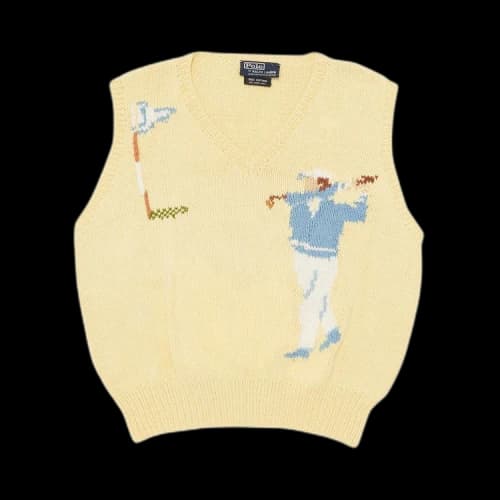 Vintage Polo Ralph Lauren Golf Sweater Vest In Yellow