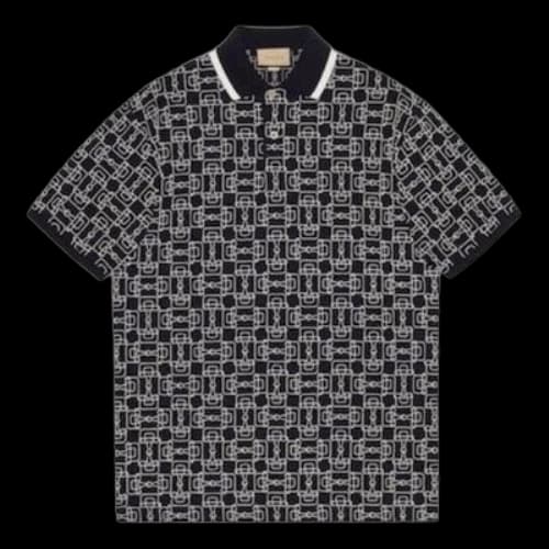 Gucci Horsebit Cotton Piquet Polo Shirt 'Dark Blue'