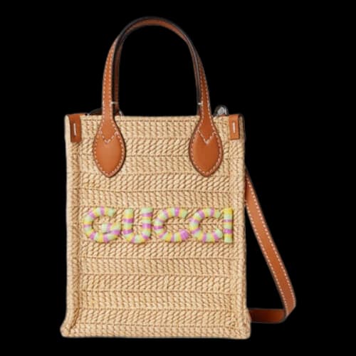 Gucci Super Mini Straw-Effect Bag 'Natural Raffia Viscose' (Women's)