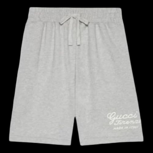 Gucci Embroidery Cotton Jersey Shorts 'Grey Melange'
