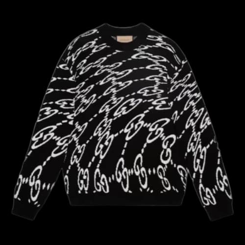 Gucci SS24 Wavy GG Sweater 'Black Ivory'