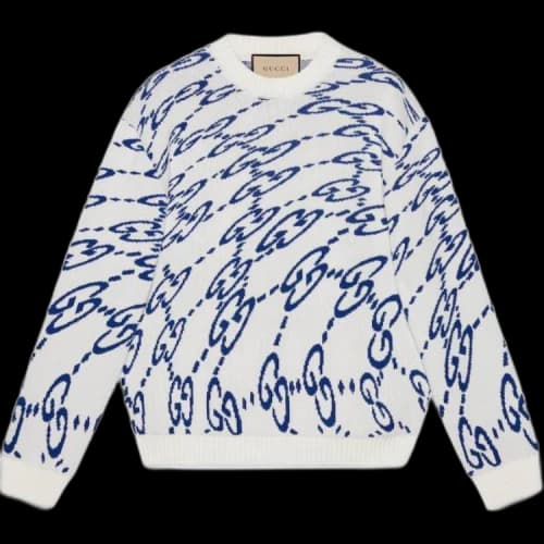 Gucci Wavy GG Jumper 'Ivory/Blue'