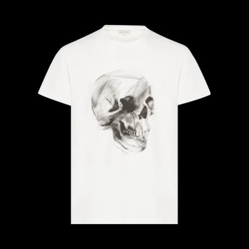 Alexander McQueen Dragonfly Skull T-Shirt 'White/Black'