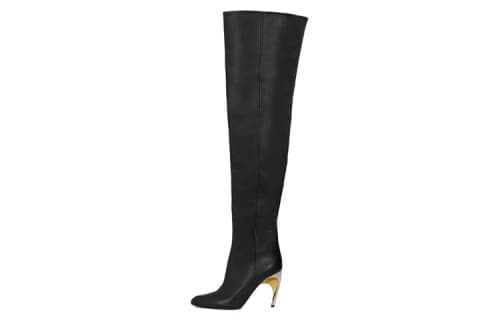 Alexander McQueen Armadillo Thigh-high Boots 'Black Silver' (Women's)