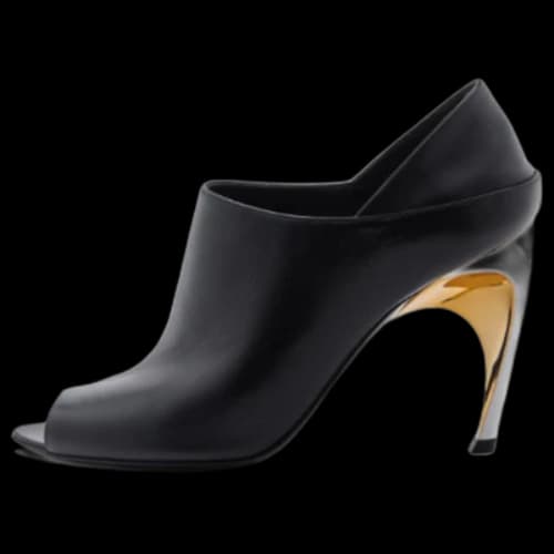 Alexander McQueen Armadillo Mules 'Black Silver' (Women's)