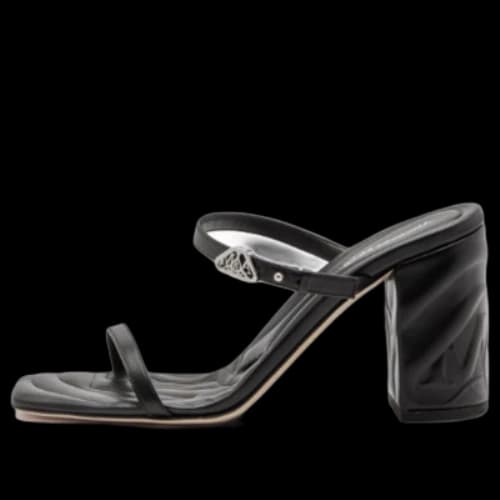 Alexander McQueen Seal Strap Mules 'Black Silver' (Women's)