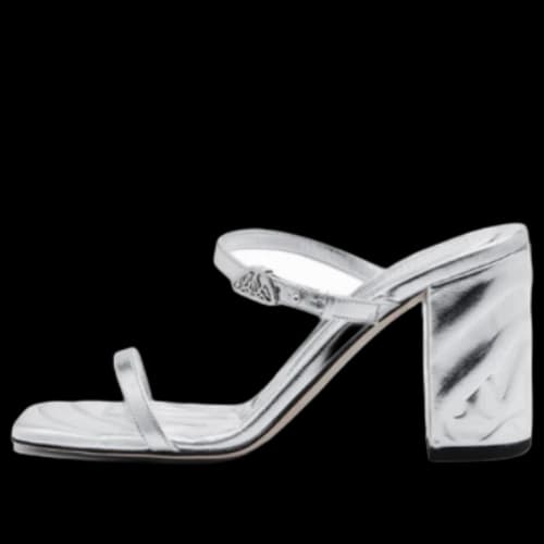 Alexander McQueen Metallic Leather Sandals 'Silver' (Women's)