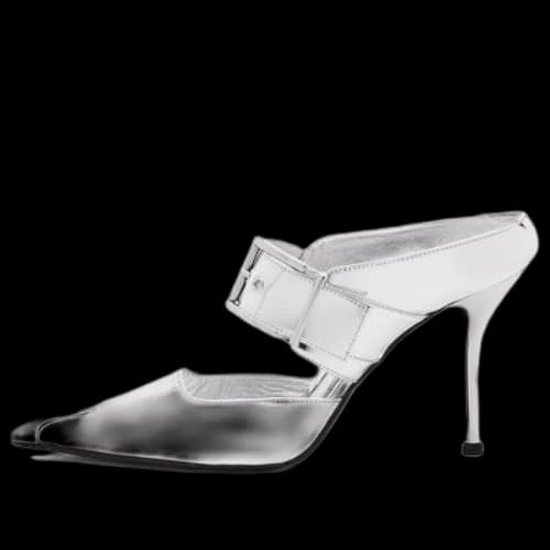 Alexander McQueen Punk Metallic Mules 'Silver' (Women's)