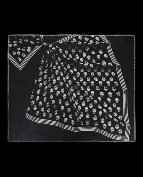 Alexander McQueen Skull Print Modal Scarf Black/Ivory