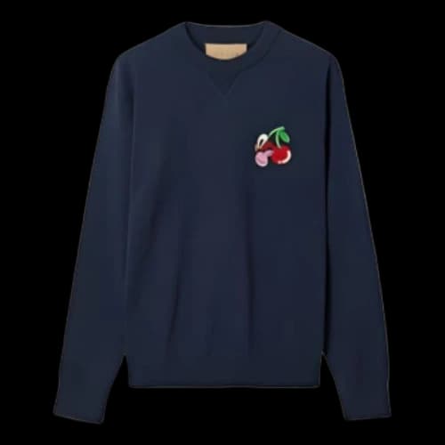 Gucci Cotton Wool Sweater With Patch 'Dark Blue'