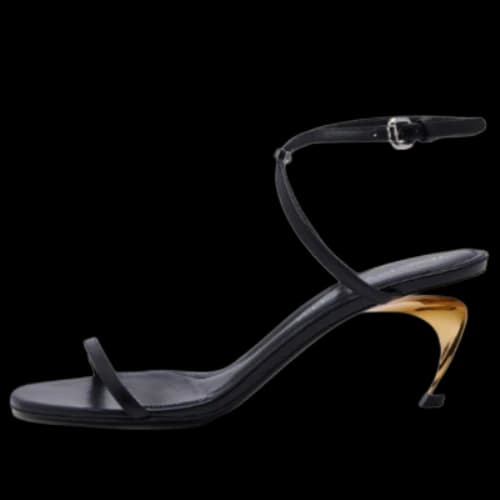 Alexander McQueen Armadillo Metallic Faux-leather Sandals 'Black' (Women's)