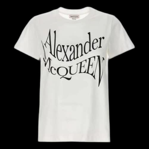 Alexander McQueen Logo T-Shirt 'White Black' (Women's)