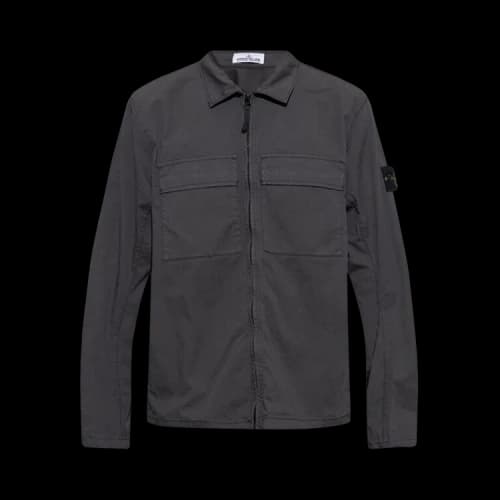 STONE ISLAND Stretch Overshirt 'Charcoal'