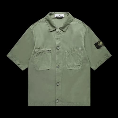 Stone Island Twill Overshirt 'Sage/Blue'