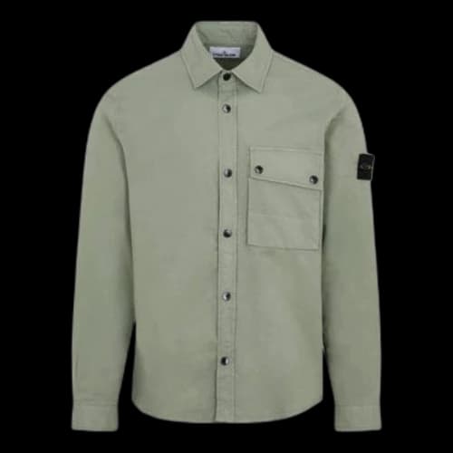 STONE ISLAND Wappen Patch Long Sleeve Shirt 'Green'