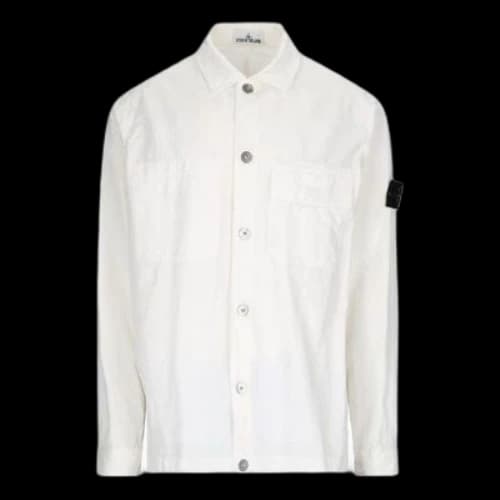 STONE ISLAND Logo-patch Long-sleeve Shirt 'White'