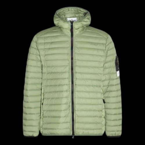 STONE ISLAND Logo Patch Zipped Down Jacket 'Green'