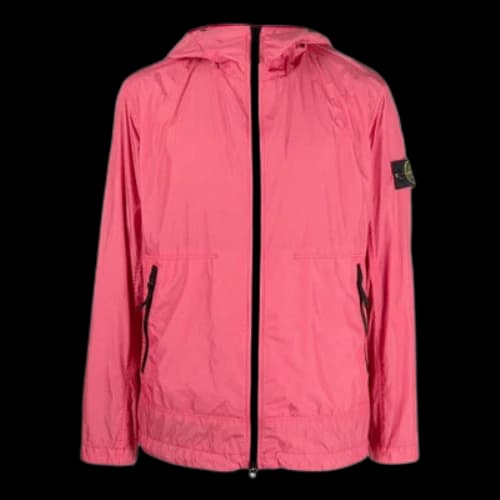 STONE ISLAND Waffen Patch Nylon Hooded Zip-up Jacket 'Pink'