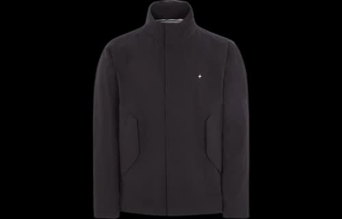 STONE ISLAND Logo Embroidered High-Neck Jacket 'Black'