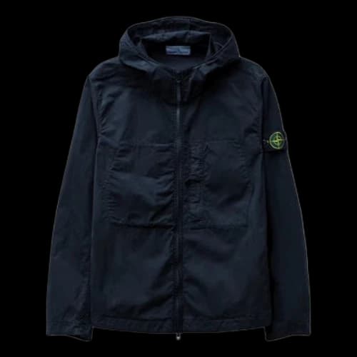 STONE ISLAND Supima Cotton Twill Stretch Hooded Jacket 'Navy'
