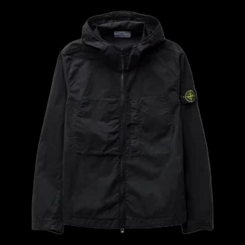 STONE ISLAND Supima Cotton Twill Stretch Hooded Jacket 'Black'