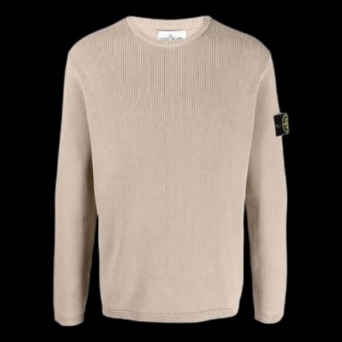 STONE ISLAND Logo Patch Knitted Jumper 'Tan'