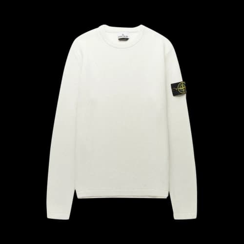 Stone Island Logo Patch Chunky Knit Jumper 'White'