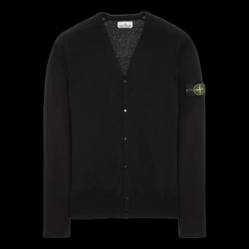 STONE ISLAND Raw Hand Cotton Knitted Cardigan 'Black'