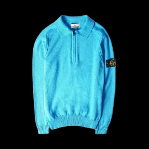 Stone Island Quarter Zip Sweatshirt 'Blue'