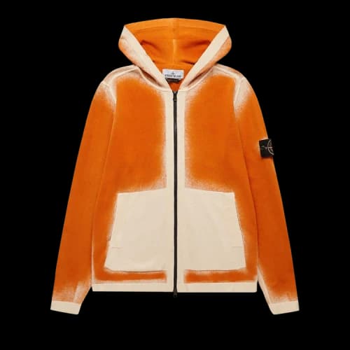 Stone Island Airbrush Zip Up Hoodie 'Orange'