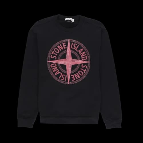 Stone Island Sweatshirt Large Front Logo 'Black'