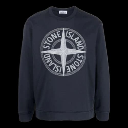 STONE ISLAND Embroidered Logo Sweatshirt 'Navy'