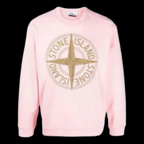 STONE ISLAND Embroidered Logo Sweatshirt 'Pink'